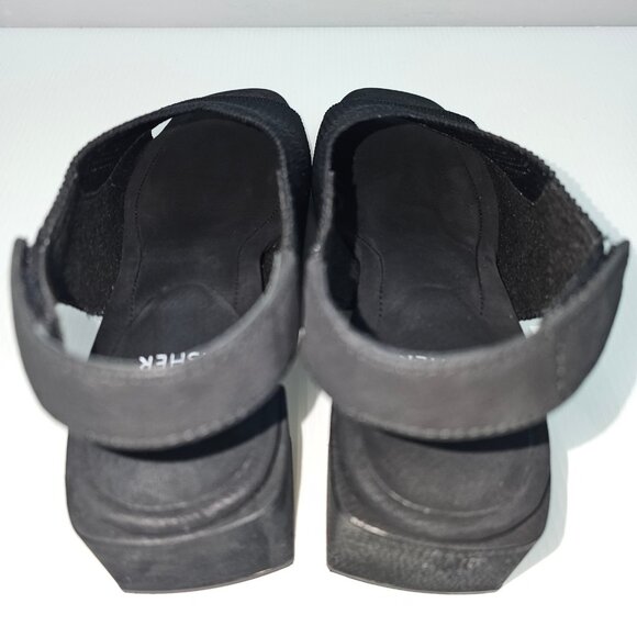 Eileen Fisher Trudy Sandal Womens 9 Black Stretch Knit Block Heel Slingback - Picture 9 of 12